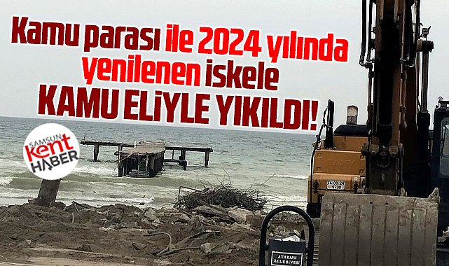 Samsun'da Atakum ilçesindeki Halk İskelesi yıkıldı!