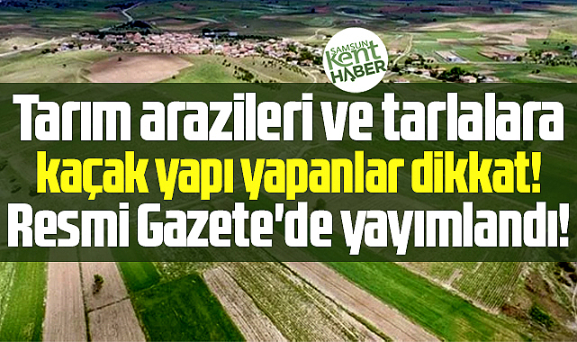 Samsun'da tarım arazileri ve tarlalara kaçak yapı yapanlar dikkat!