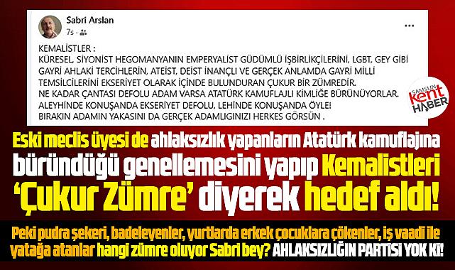 Samsun'da Rümeysa Eker'in ardından eski meclis üyeside Kemalistleri hedef aldı