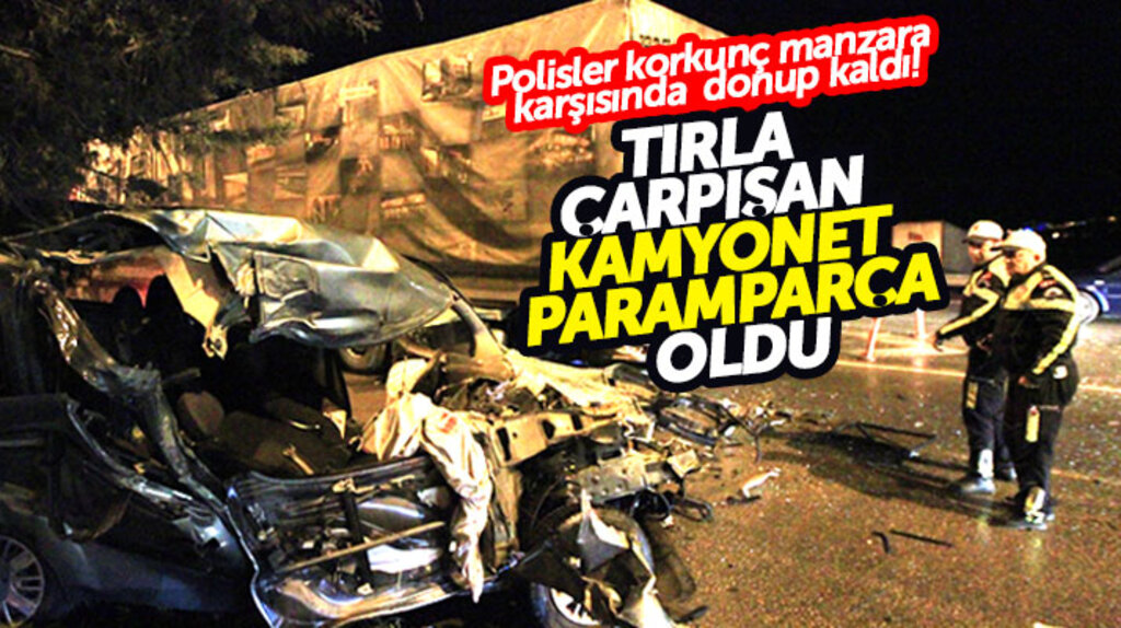 Samsun'da Tır ile çarpışan kamyonet paramparça oldu: 1 ağır 2 yaralı