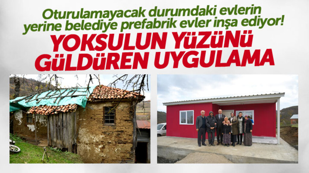 Samsun'da Tekkeköy Belediyesi yoksul ailelere prefabrik evler yapıyor