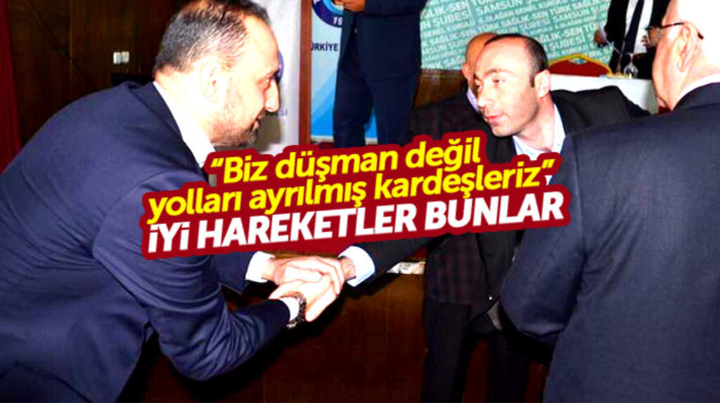 Samsun'da MHP İl Başkanı Tekin ve İYİ Parti İl Başkanı Süslü tokalaştı