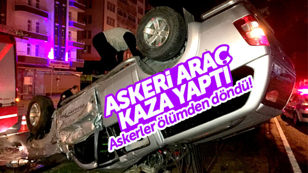 Samsun'da Sahil Güvenliğe ait pikap kaza yapt iki asker yaralandı