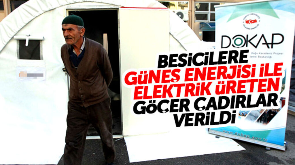Samsun'da 50 besiciye güneş enerjisi ile elektrik üretecekleri Göçer Çadırlar dağıtıldı