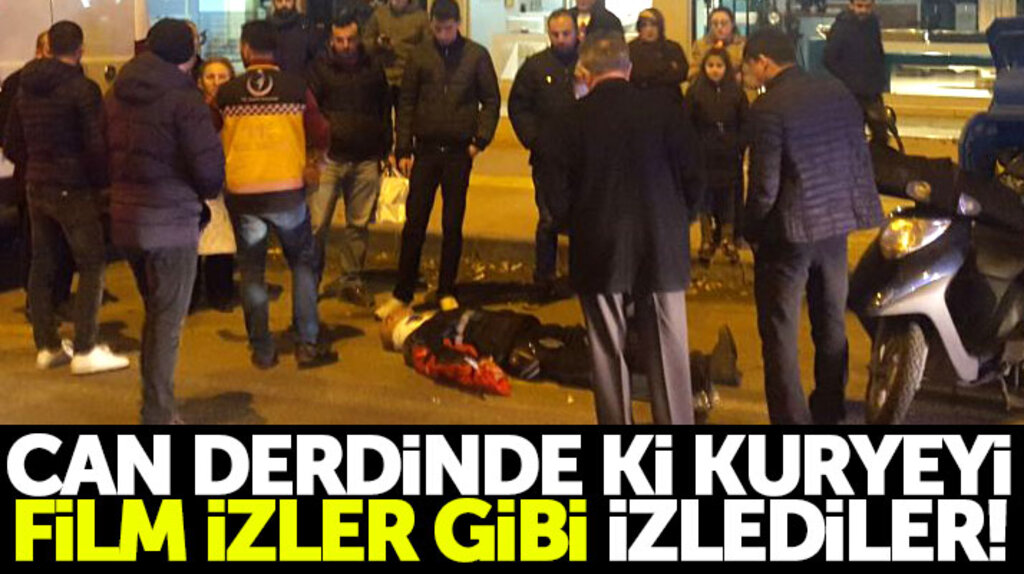 Samsun'da motosikletli kurye kaza yaptı, vatandaş başına toplanıp muhabbet etti