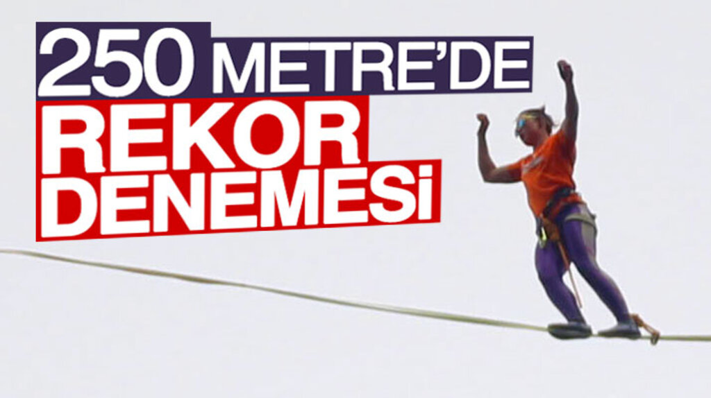 Şahinkaya Kanyonunda Sarah Rixham 250 metre yükseklikte rekor denemesi yaptı