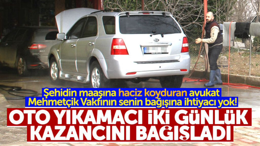 Samsun'da oto yıkamacısı Erkan Keskin, iki günlük kazancını Mehmetçik Vakfına bağışladı
