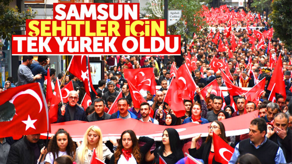 Samsunlular 18 Mart Şehitler Yürüyüşünde tek yürek oldu 