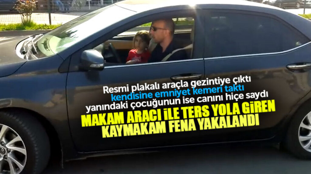 Samsun'da İlçe Kaymakamı Altıner, makam aracı ile ters yönde ilerlerken görüntülendi