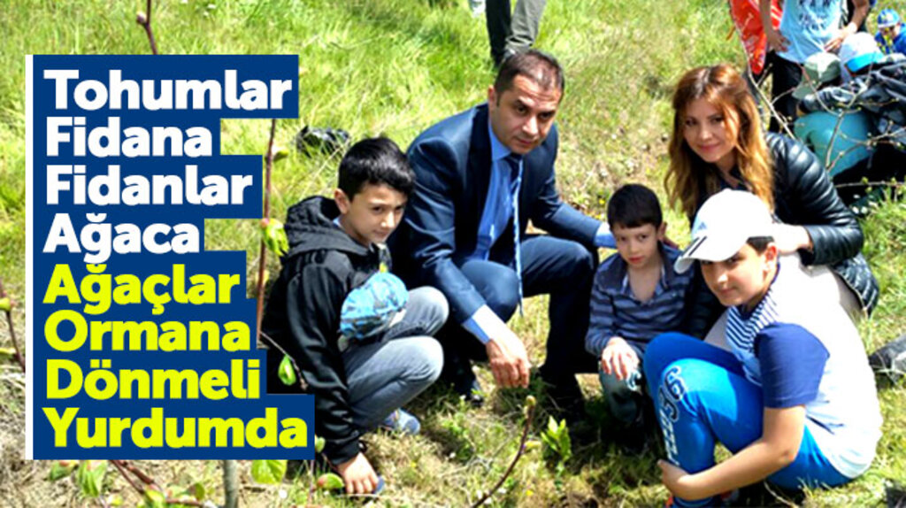 Samsun'un Canik ilçesinde 120 öğrenci toprağa 120 fidan dikti