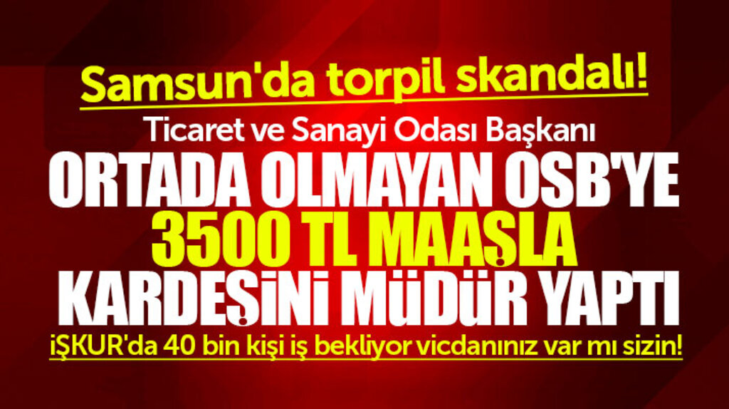 Samsun'da iş torpili skandalı! Ortada olmayan OSB'ye kardeşini müdür olarak atadı
