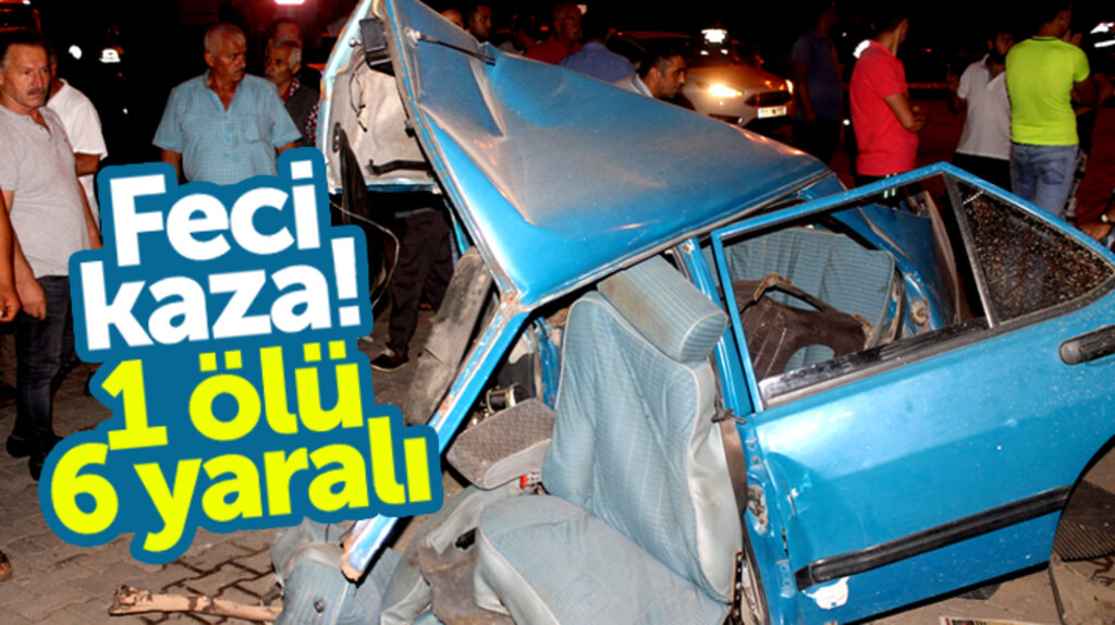 Samsun'un Terme ilçesi Kozluk Kavşağında 2 otomobil çarpıştı! 1 ölü 6 yaralı
