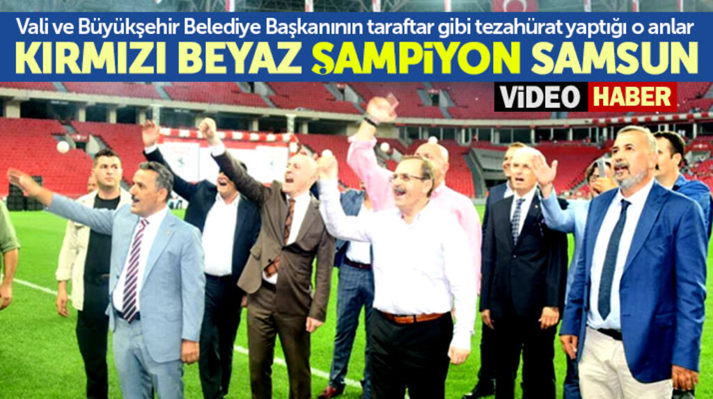 Samsunspor taraftarı ile birlikte 'Şampiyon Samsun' tezahüratları attılar