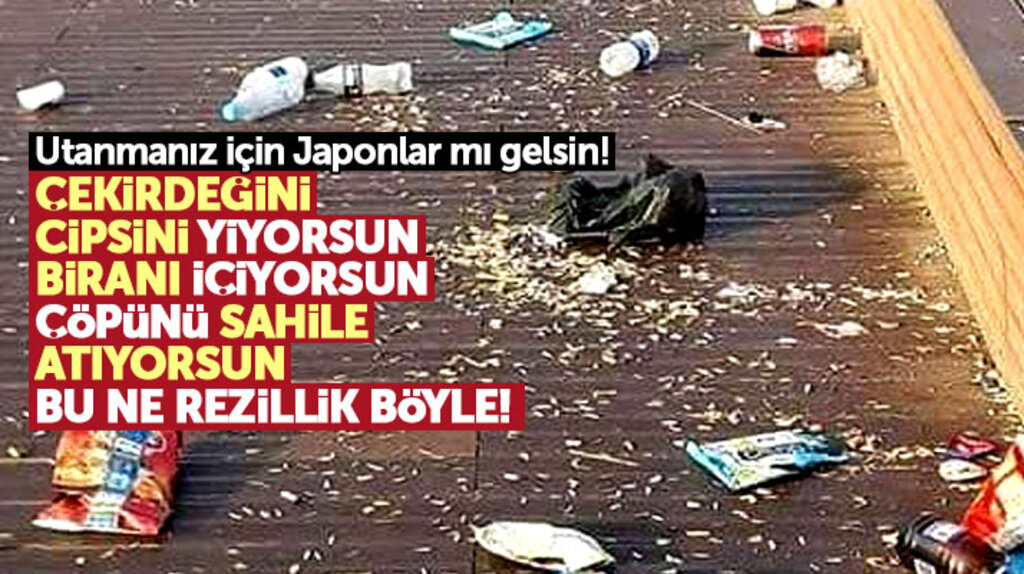 Samsun'da Atakum ilçe sahillerine çekirdek kabukları ve içki şişeleri atanlara tepki
