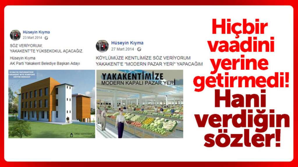 Samsun'da Yakakent Belediye Başkanı Hüseyin Kıyma verdiği sözleri yerine getirmedi