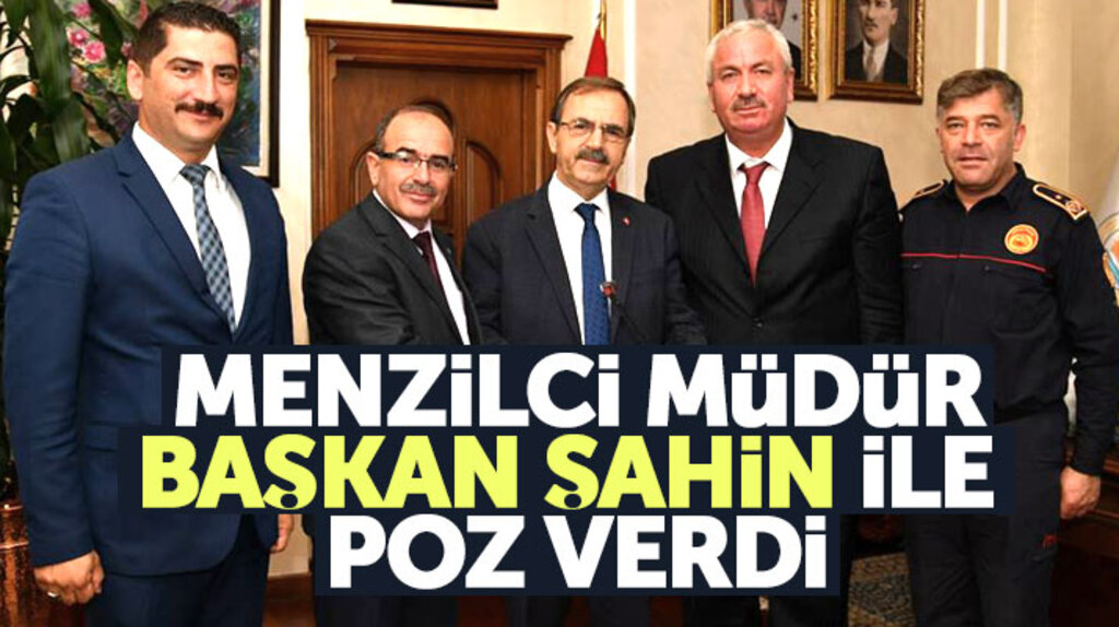 Zihni Şahin, Samsun İtfaiyesine atanan menzilci müdür ile poz verdi