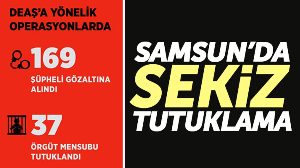 Samsun'da 8, Türkiye genelinde 37 DEAŞ üyesi tutuklandı