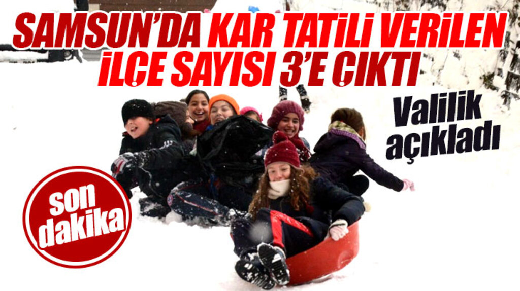 Samsun'da kar yağışı nedeniyle 3 ilçede okullar 9 Ocak Çarşamba günü tatil edildi