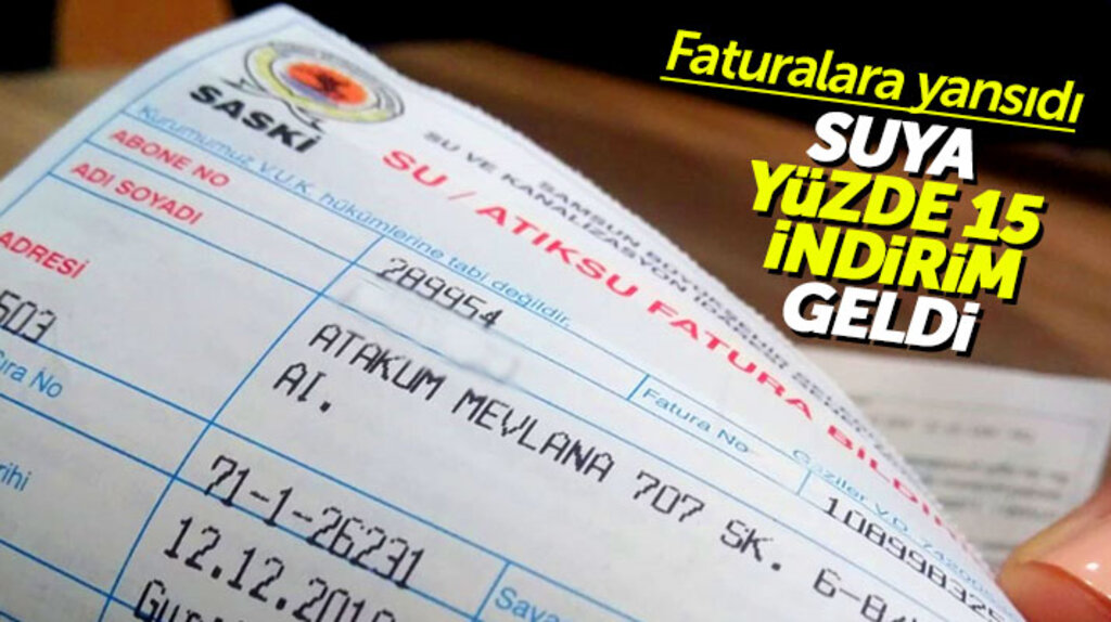 Samsun'da konut ve iş yerlerinin su faturalarında yüzde 15 indirime gidildi