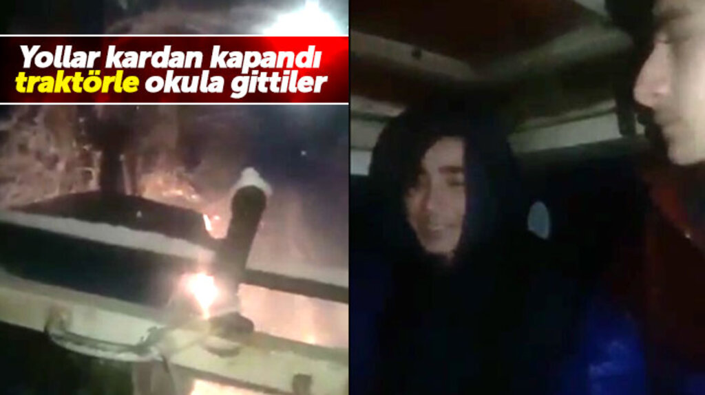 Samsun'un Terme ilçesinde yollar kardan kapandı öğrenciler traktörle okula götürüldü