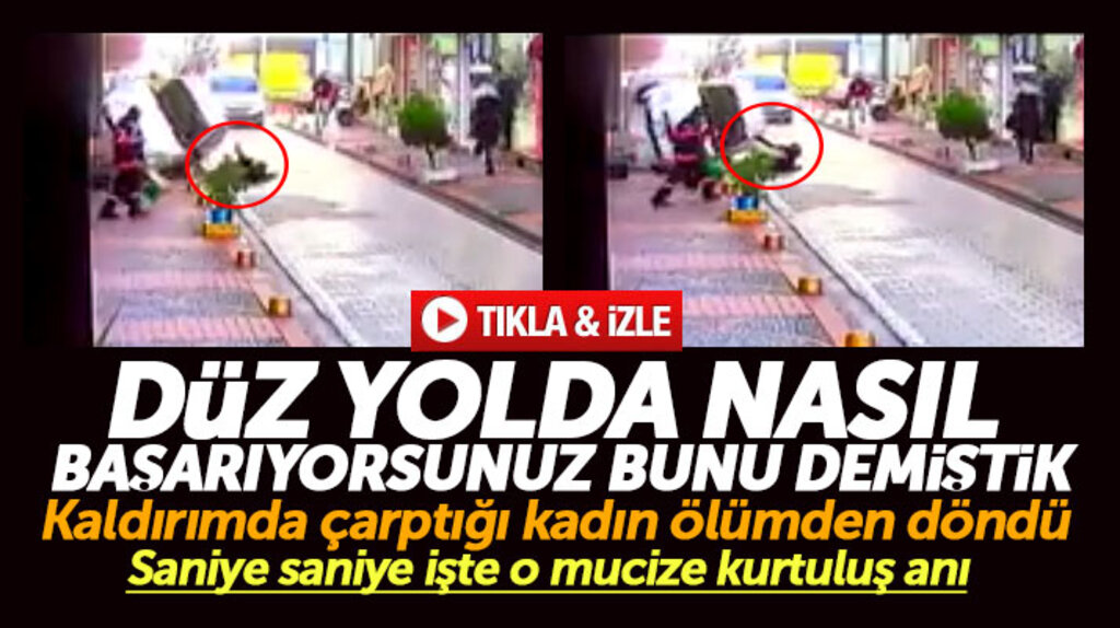 Samsun'da kaldırımda otomobilin çarptığı yaya, aracın üzerine devrilmesinden son anda kurtuldu