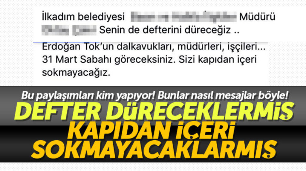 İlkadım Belediyesi müdür ve personellerine 'Defterinizi düreceğiz' tehdidi yapıldı