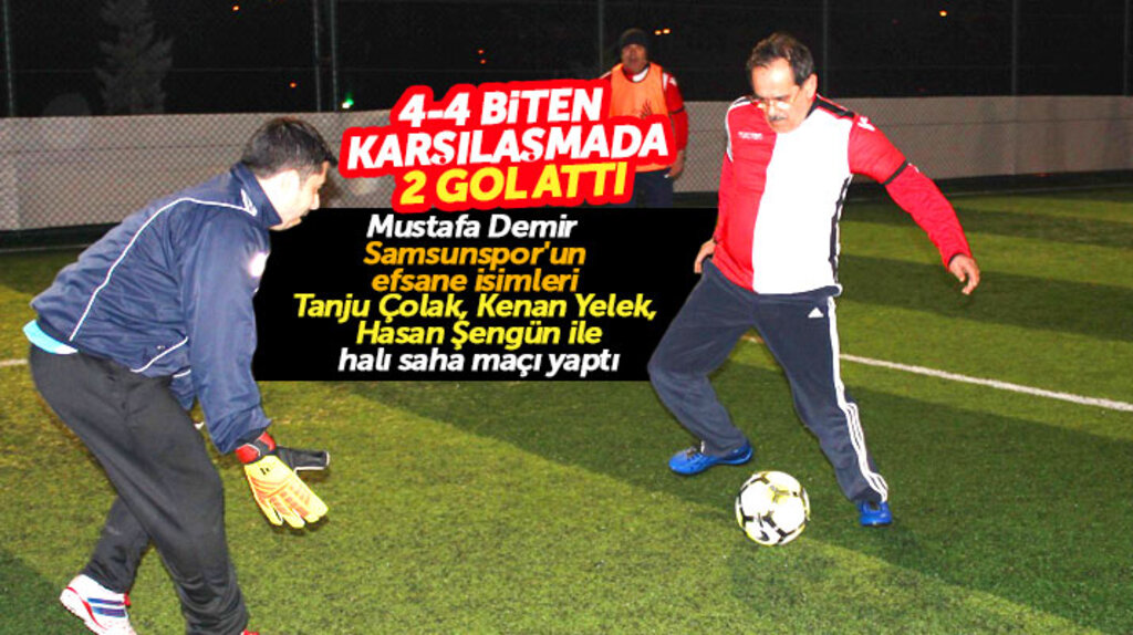 Samsun Büyükşehir adayı Mustafa Demir, Samsunspor'un efsane isimleri ile halı saha maçı yaptı