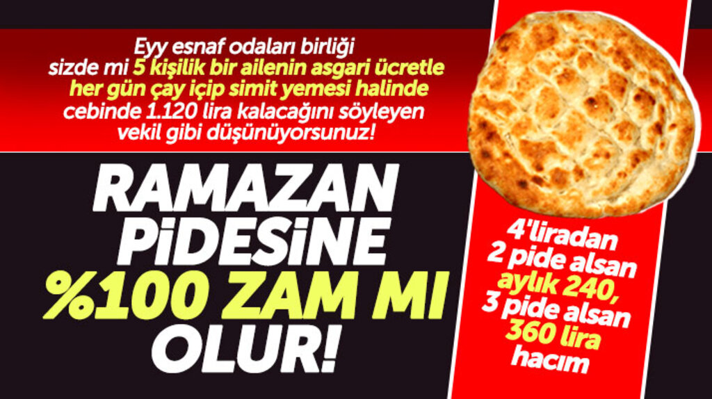 Samsun Esnaf Odaları Birliğinin belirlediği Ramazan pidesi satış fiyatları tepki çekti