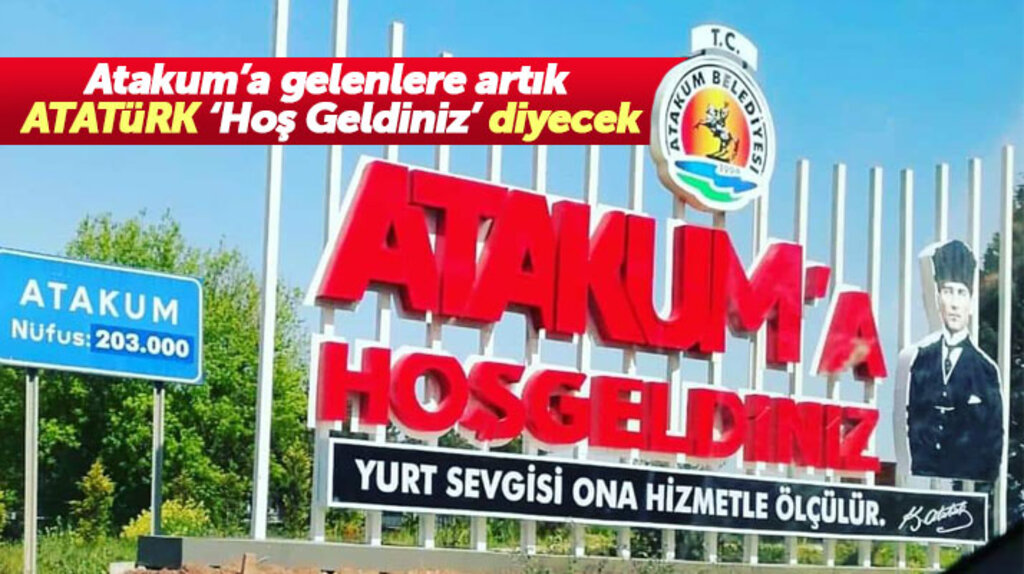 Samsun'da Atakum ilçesine gelen misafirlere artık Atatürk, 'Hoş geldiniz' diyecek