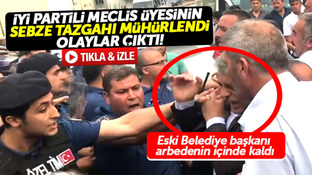 Samsun Tekkeköy'de İYİ Partili meclis üyesinin meyve tezgahı mühürlendi olaylar çıktı