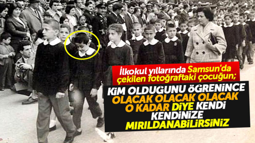 Samsunlu ünlü merhum sanatçının ilkokul yıllarında çekilen siyah beyaz fotoğrafı