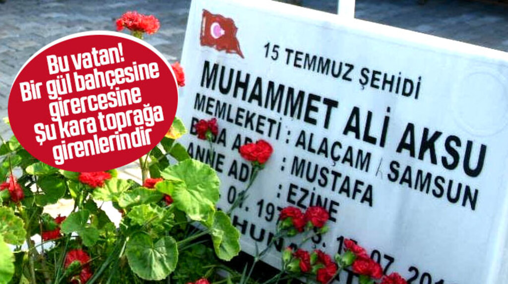 Samsun Alaçam'da 15 Temmuz'da tankın ezdiği şehit Muhammet Ali Aksu dualarla anıldı