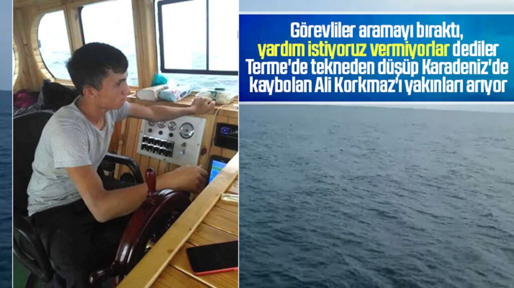 Terme ilçesinde Karadeniz'de kaybolan Ali Korkmaz'ı ailesi denize açılıp aramaya başladı