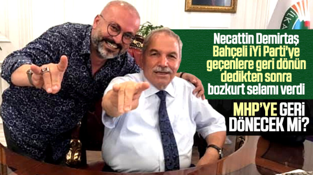 Necattin Demirtaş, Devlet Bahçeli'nin geri dönün çağrısı sonrası bozkurt selamı verdi