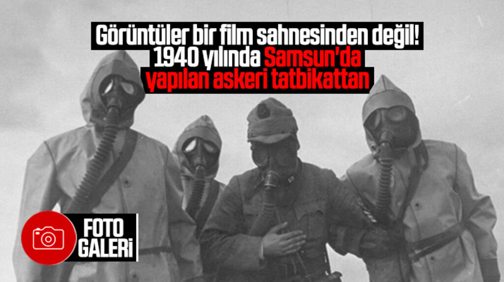 Samsun'da 1940 yılında yapılan askeri tatbikatın görüntüleri