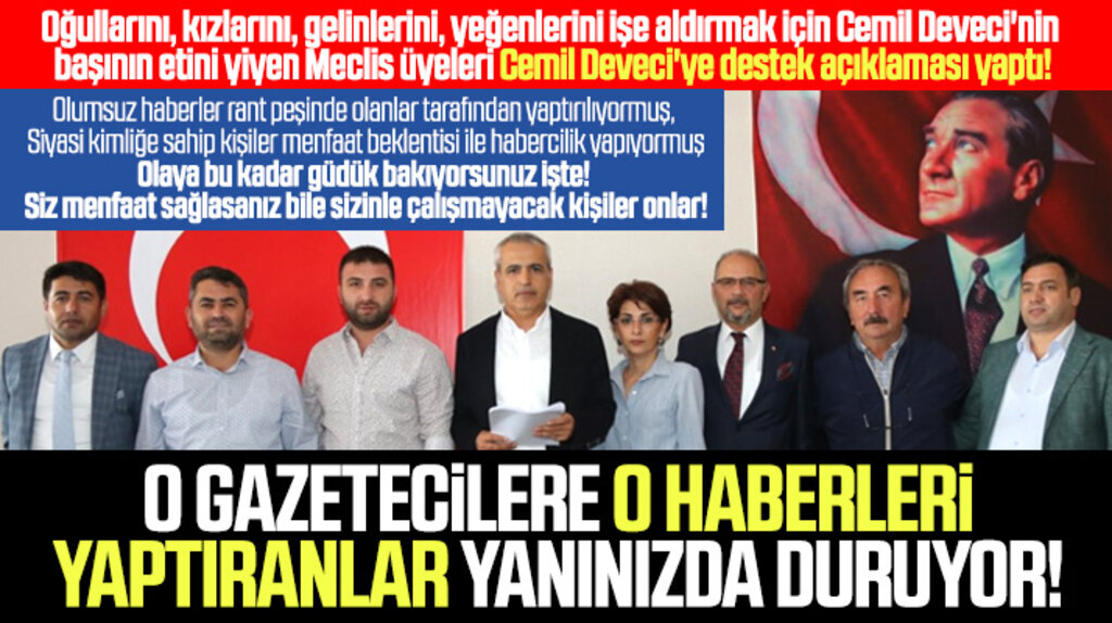 Atakum Belediyesi'nin CHP'li Meclis üyeleri Cemil Deveci'ye destek açıklaması yaptı