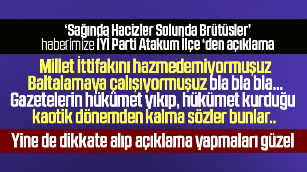 Samsun Kent Haber | Samsun Haber | Samsun Haberleri'in Sağında Hacizler Solunda Brütüsler yazısına İYİ Parti'den açıklama