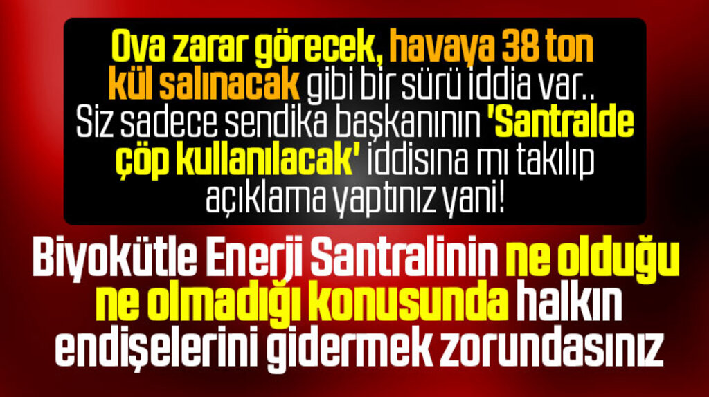 Samsun'da yapılacak Biyokütle Enerji Santralinde çöp kullanılacak iddiasına açıklama