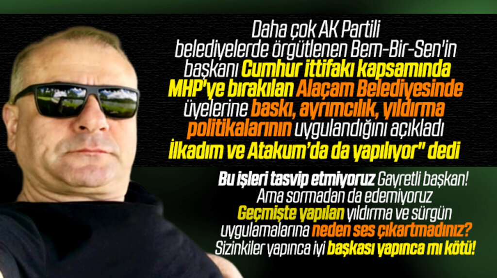 Samsun Bem-Bir-Sen'den belediyelerde baskı ve yıldırma politikası uygulanıyor iddiası