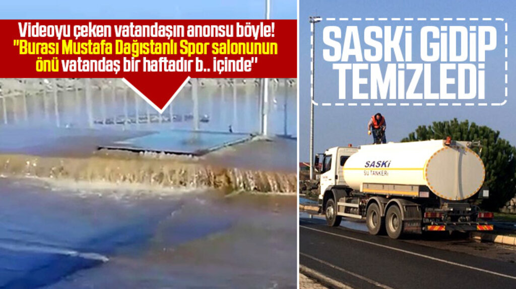 Samsun'da bir haftadır lağım suları altında kaldığı iddia edilen yolu SASKi temizledi