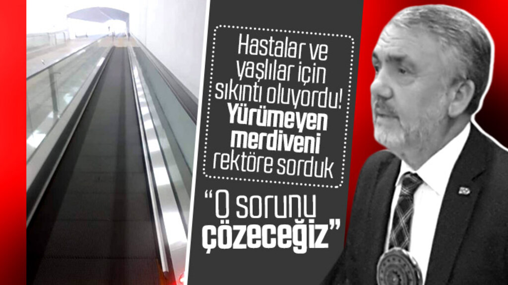 OMÜ Rektörü Bilgiç, tramvay durağında ki yürümeyen merdiven ile ilgili konuştu
