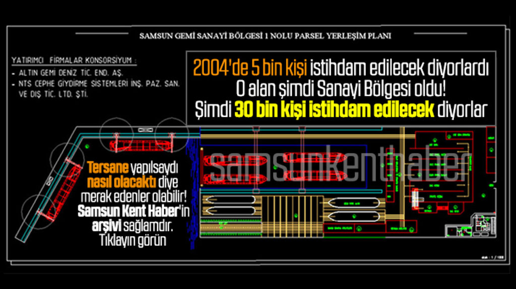 Samsun'da sanayi bölgesi olan Tersane alanında 30 bin kişi istihdam edilecek