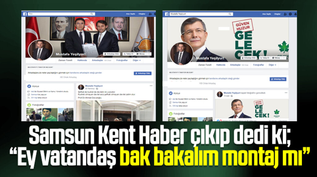 Mustafa Yeşilyurt Erdoğan'lı fotoğrafı kaldırdı Davutoğlu'nu koydu