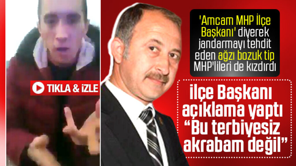 Vezirköprü MHP ilçe Başkanı Gülünay jandarmayı tehdit eden şahıs ile ilgili açıklama yaptı