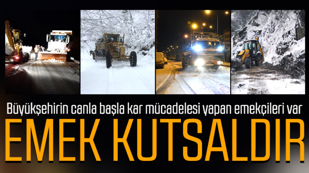 Samsun Büyükşehir Belediyesi ekipleri gece gündüz kar mücadelesi yaptı