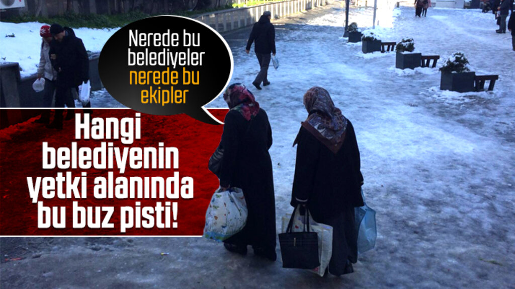 Samsun'da kaldırım ve yollar buz pisti belediyeler ortada yok