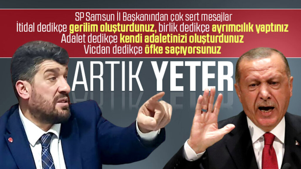 SP Samsun İl Başkanı Armutçu Erdoğan'ın grup konuşmasına tepki gösterdi