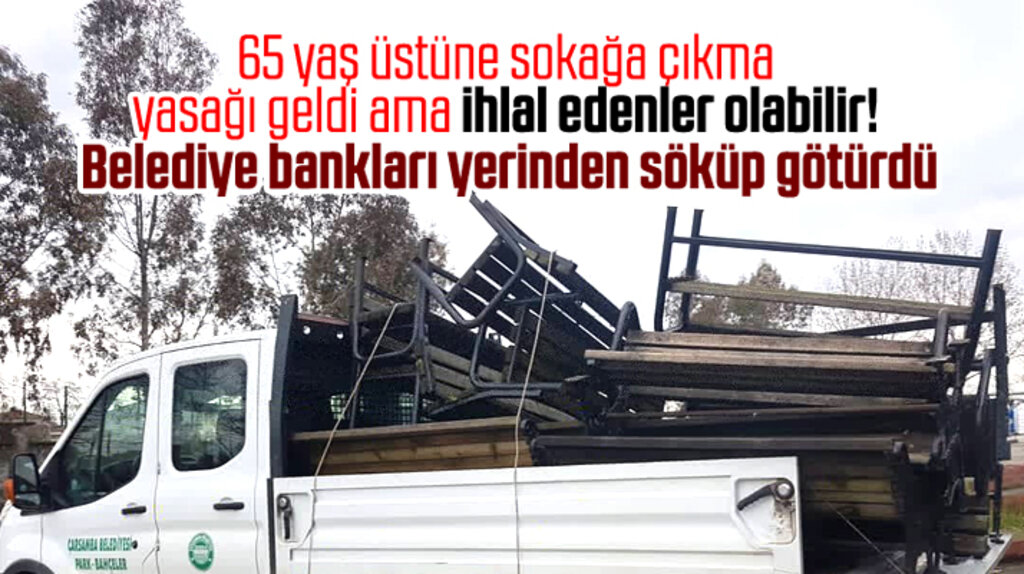 Samsun Çarşamba'da Korona nedeniyle oturma bankları sokaklardan kaldırıldı