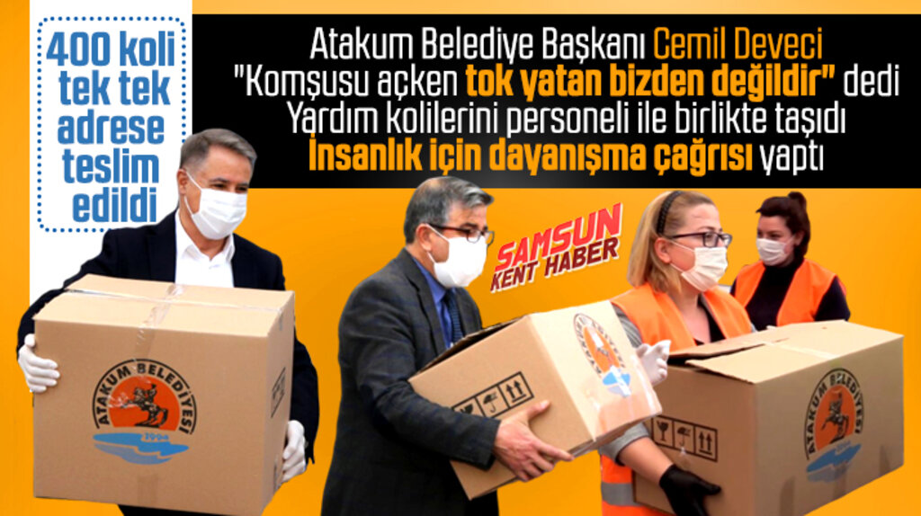 CHP'li Atakum Belediyesi ihtiyaç sahiplerine 400 koli dayanışma erzağı dağıttı