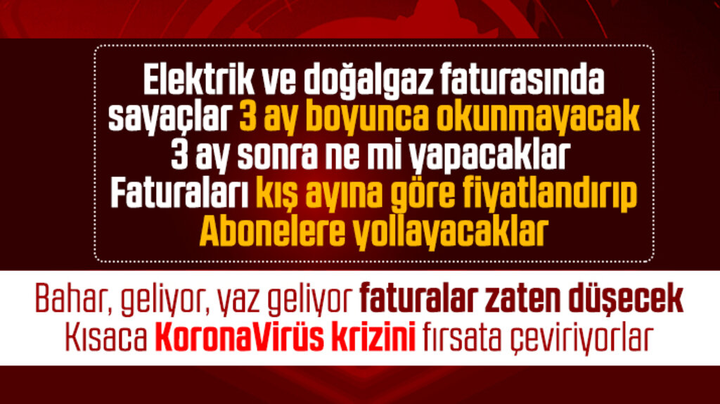 Korona Virüs tedbiri! Elektrik ve doğalgaz sayaçları 3 ay okunmayacak